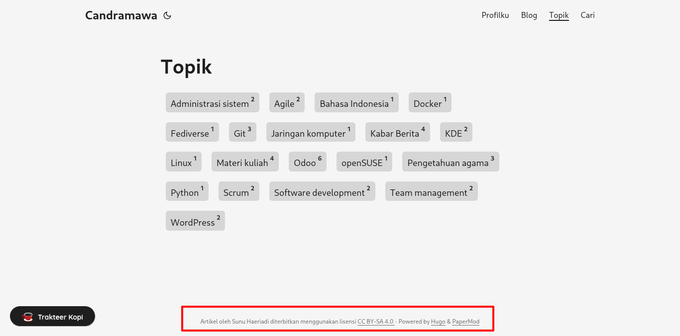 Tangkapan layar halaman topik Candramawa